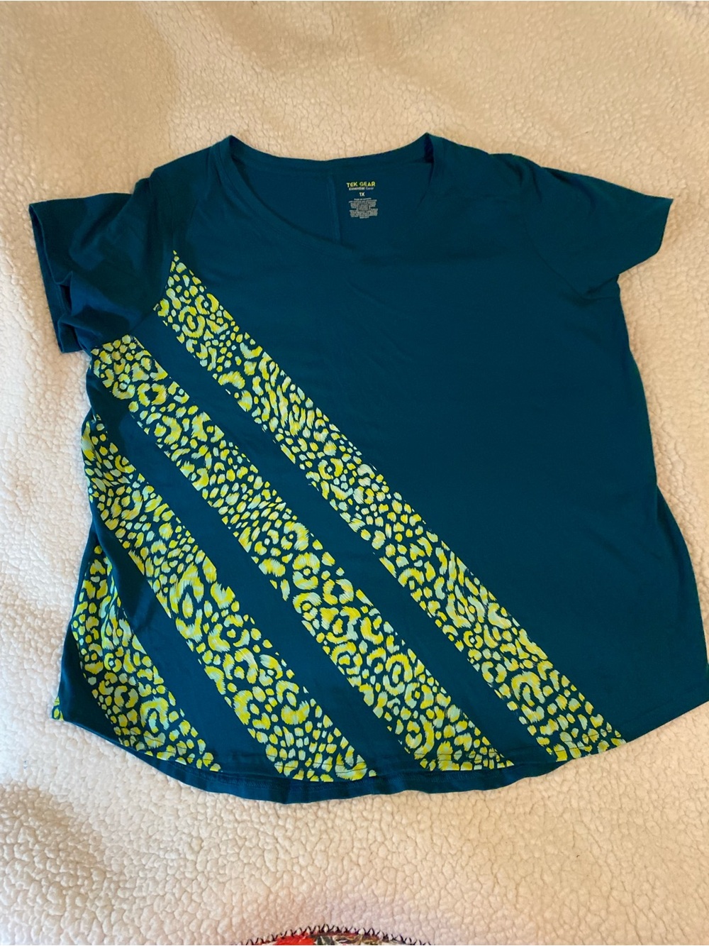 tek gear Teal Tee with Yellow Logo